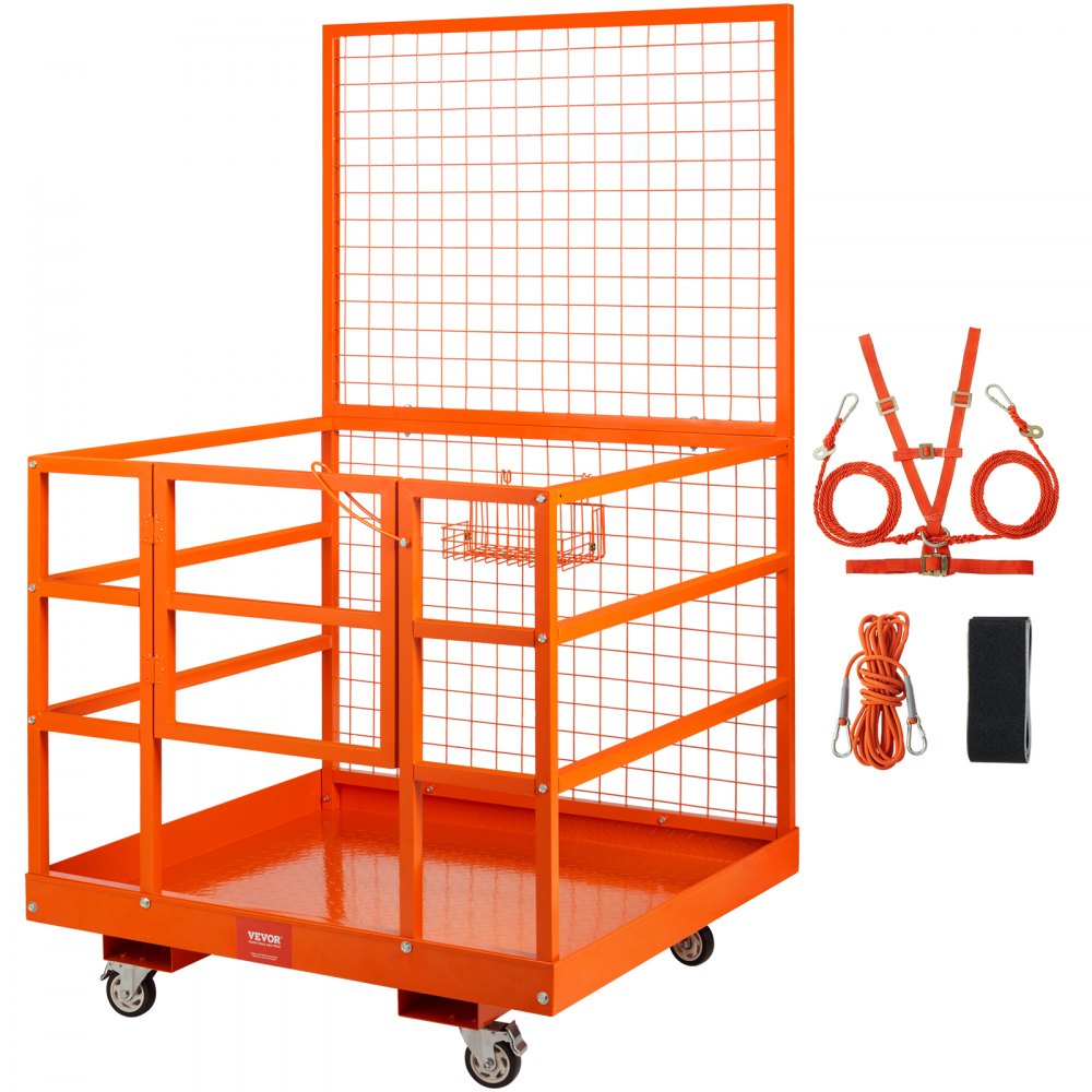 Work Platform Forklift 635kg Safety Basket Heavy Duty Steel Work Basket 45" x 43" x 80" Forklift Platform Premium for 1-2 Person Assembly Platform Forklift Ideal for working at heights Work Platform Forklift 635kg Safety Basket Heavy Duty Steel Work Basket 45" x 43" x 80" Forklift Platform Premium for 1-2 Person Assembly Platform Forklift Ideal for working at heights