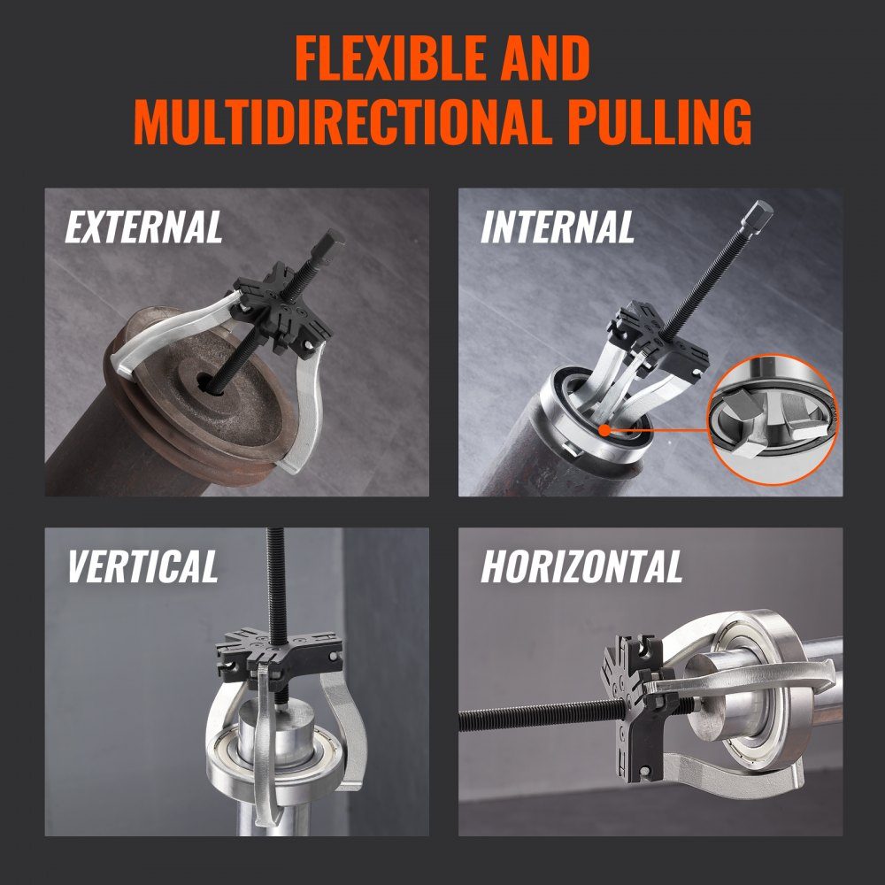 2 pieces puller tool bearing puller 2 or 5 t, three-jaw ball bearing puller inside outside 76.2 / 177.8 mm max. expansion, parallel puller bearing puller set, car puller tool