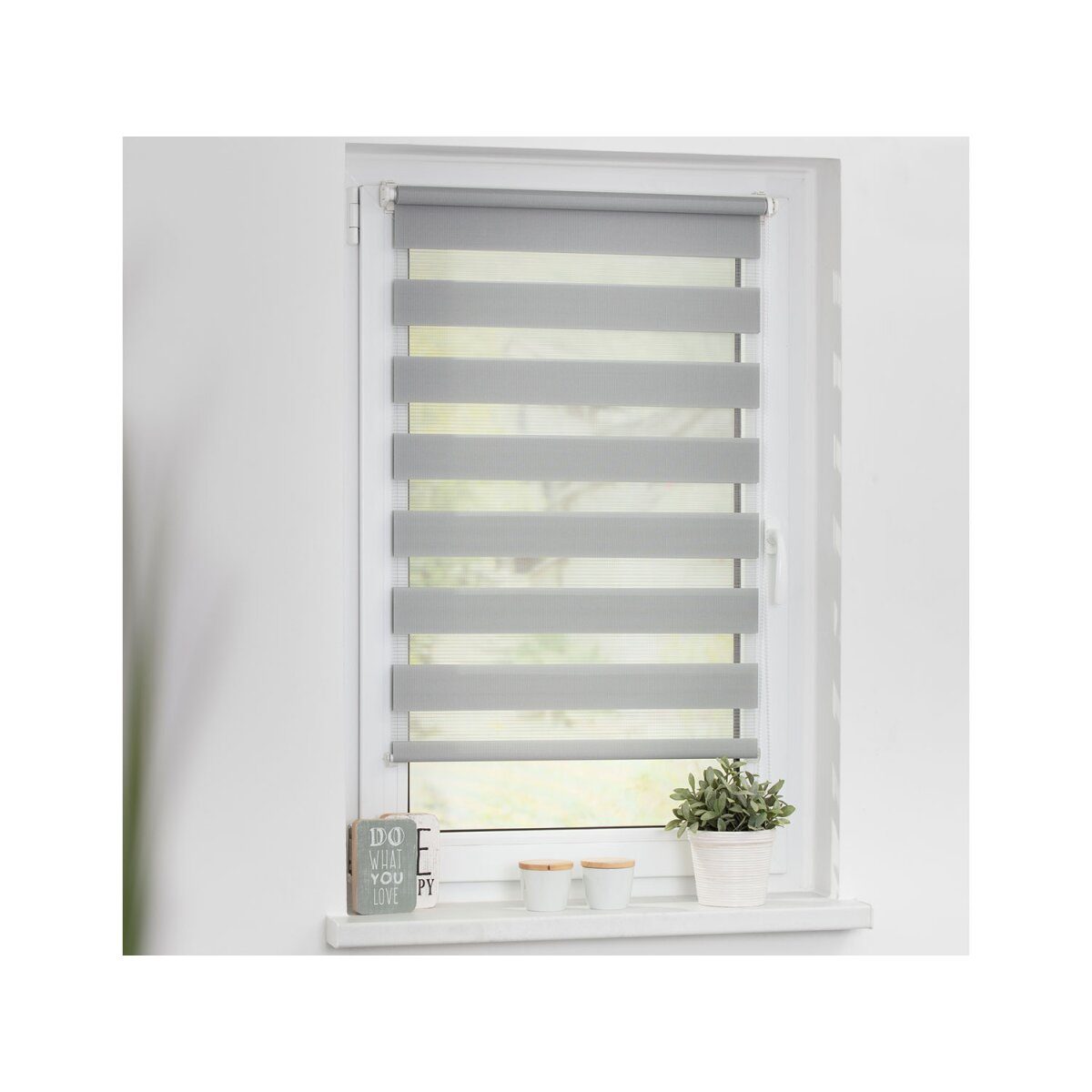 Duo-Rollo Klemmfix, ohne Bohren, gespannt, blickdicht, ab 45 x 150 cm