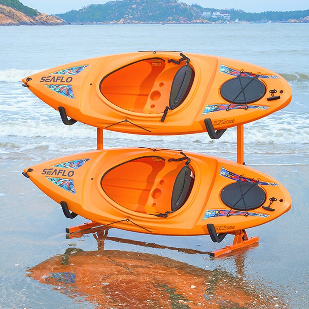 Kayak Holder, Kayak Hanger 1260 x 1070 x 1375mm, Freestanding Kayak Stand 4 Kayaks 1230-1825mm Width Adjustment Range, Kayak Storage Rack, Heavy Duty Kayak Storage Hooks