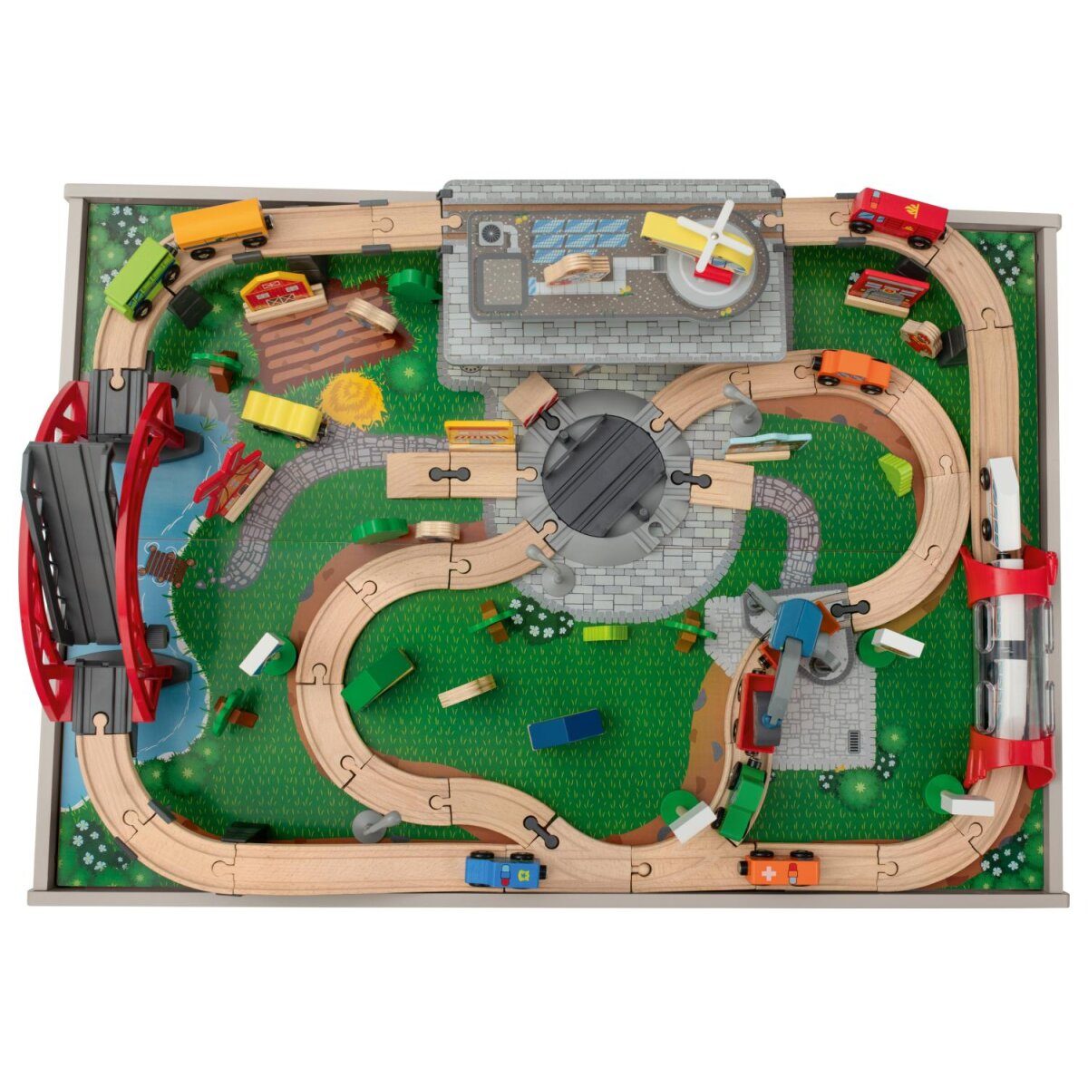 Table de jeu train en bois LUPILU®, 100 pièces