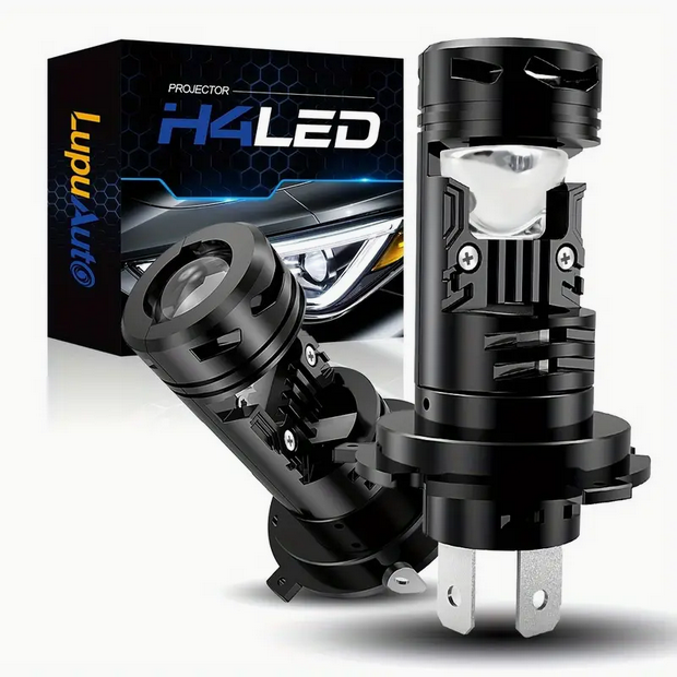 Set of 2 H4 LED Car Headlight Bulbs - Plug & Play, 30,000lm Ultra Bright, Compatible with High/Low Beam and Fog Lights