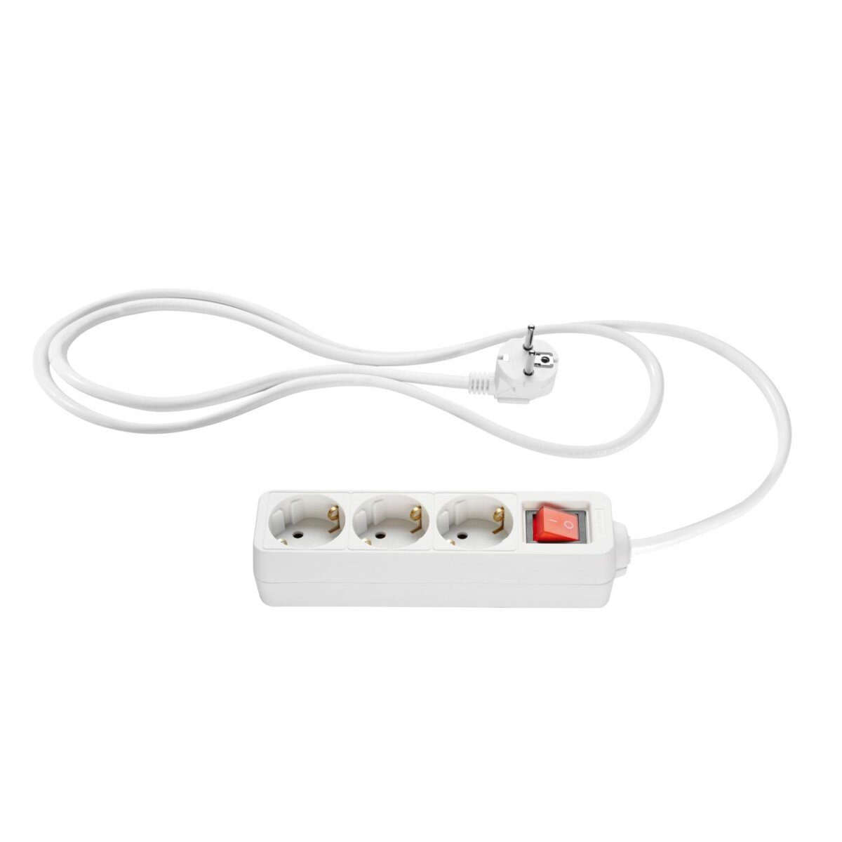 SILVERCREST® power strip with illuminated on/off switch, 3-way, white