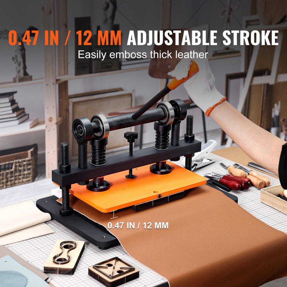 Leather Punching Machine Manual Leather Cutting Machine 36x26cm, Leather Embossing Machine 1.5t Heavy Duty Leather Punching Machine Suitable for leather, PVC/EVA foam, non-adhesive materials