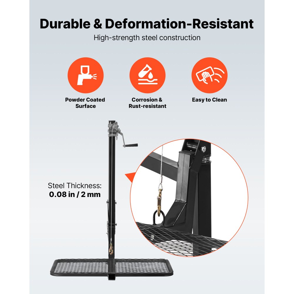 Game Hoist, Hirschhebebühne mit Anhängerkupplung und Hebesystemplattform, 136 kg Tragfähigkeit, Game Hoist-Windenhebebühne mit 2-Zoll-Empfänger, 360-Grad-Schwenkwelle und faltbar, 1440 x 900 x 1310 mm Game Hoist, Hirschhebebühne mit Anhängerkupplung und Hebesystemplattform, 136 kg Tragfähigkeit, Game Hoist-Windenhebebühne mit 2-Zoll-Empfänger, 360-Grad-Schwenkwelle und faltbar, 1440 x 900 x 1310 mm