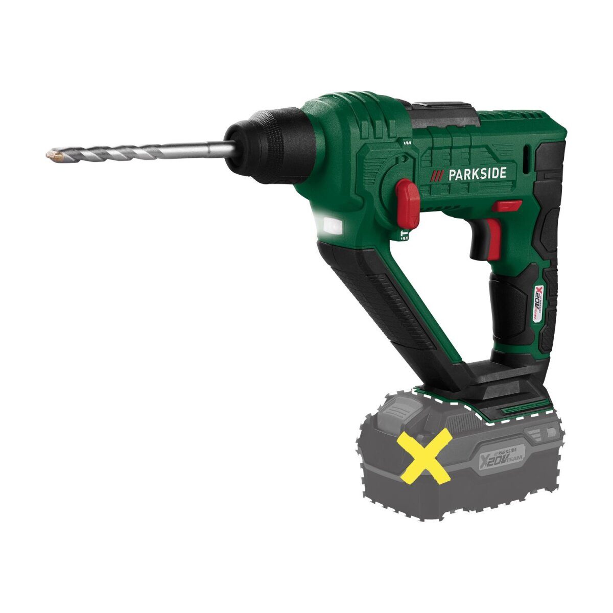 Akumulatorowa wiertarka udarowa PARKSIDE® 20 V „PABH 20-Li D4”, bez akumulatora i ładowarki