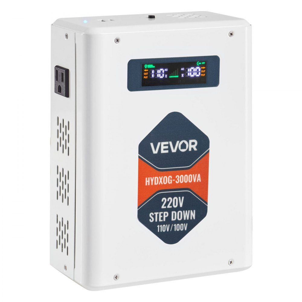 Step Down Voltage Converter 3000VA Heavy Duty Converter 220V to 110V Power Transformer with 2 US Sockets USB Output LCD Display Temperature Protection for 110V Devices