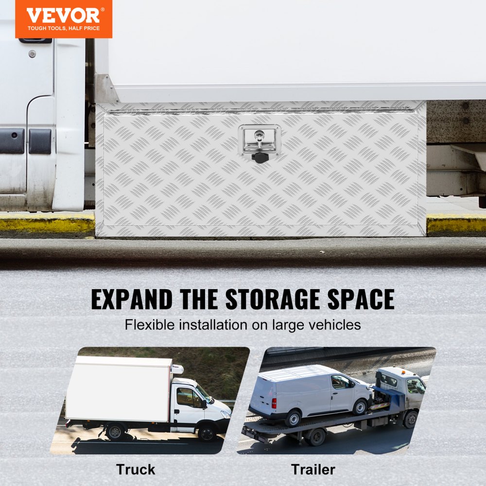Truckbox Tool Box Trailer Box Tool Box 914x430x460mm Pickup Storage Box, Aluminum Diamond Plate Tool Box with Lock & Keys, Waterproof Trailer Storage Box Truckbox Tool Box Trailer Box Tool Box 914x430x460mm Pickup Storage Box, Aluminum Diamond Plate Tool Box with Lock & Keys, Waterproof Trailer Storage Box