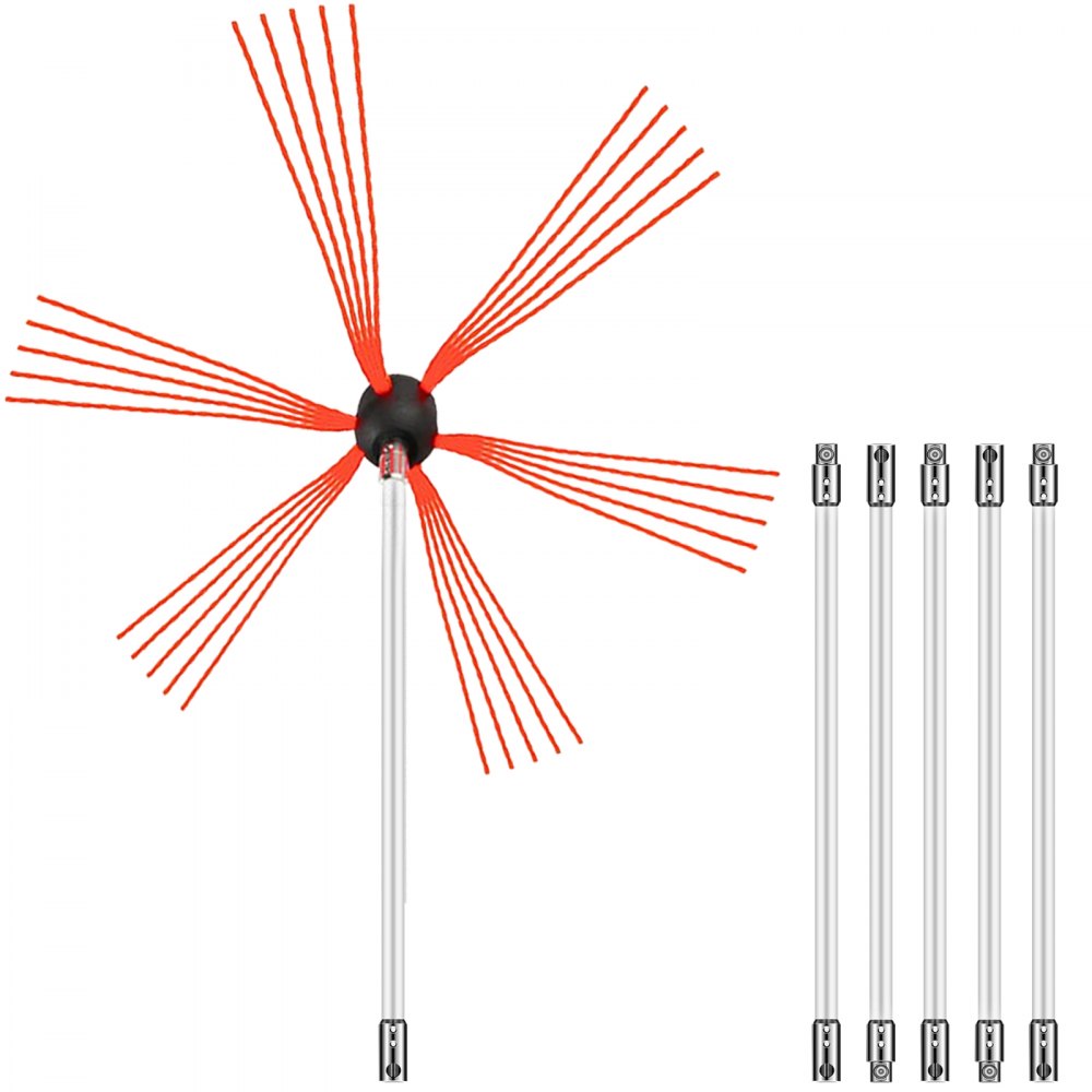Brosse de cheminée en nylon, brosse de cheminée, pour tuyau de poêle, 6 m, raccords professionnels en acier inoxydable avec tiges en nylon flexibles Brosse de cheminée en nylon, brosse de cheminée, pour tuyau de poêle, 6 m, raccords professionnels en acier inoxydable avec tiges en nylon flexibles