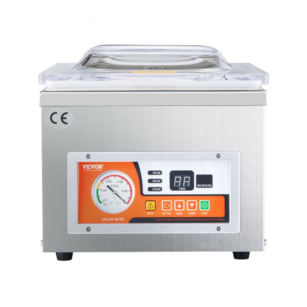 Vacuümsealer DZ-260A, compacte professionele kamervacuümsealer, 180W motor, kamervacuümsealer, 6,5 cbm/u, vacuümsealer, afdichtingsgrootte 33 x 25 cm, geschikt voor huizen, supermarkten, voedselfabrieken