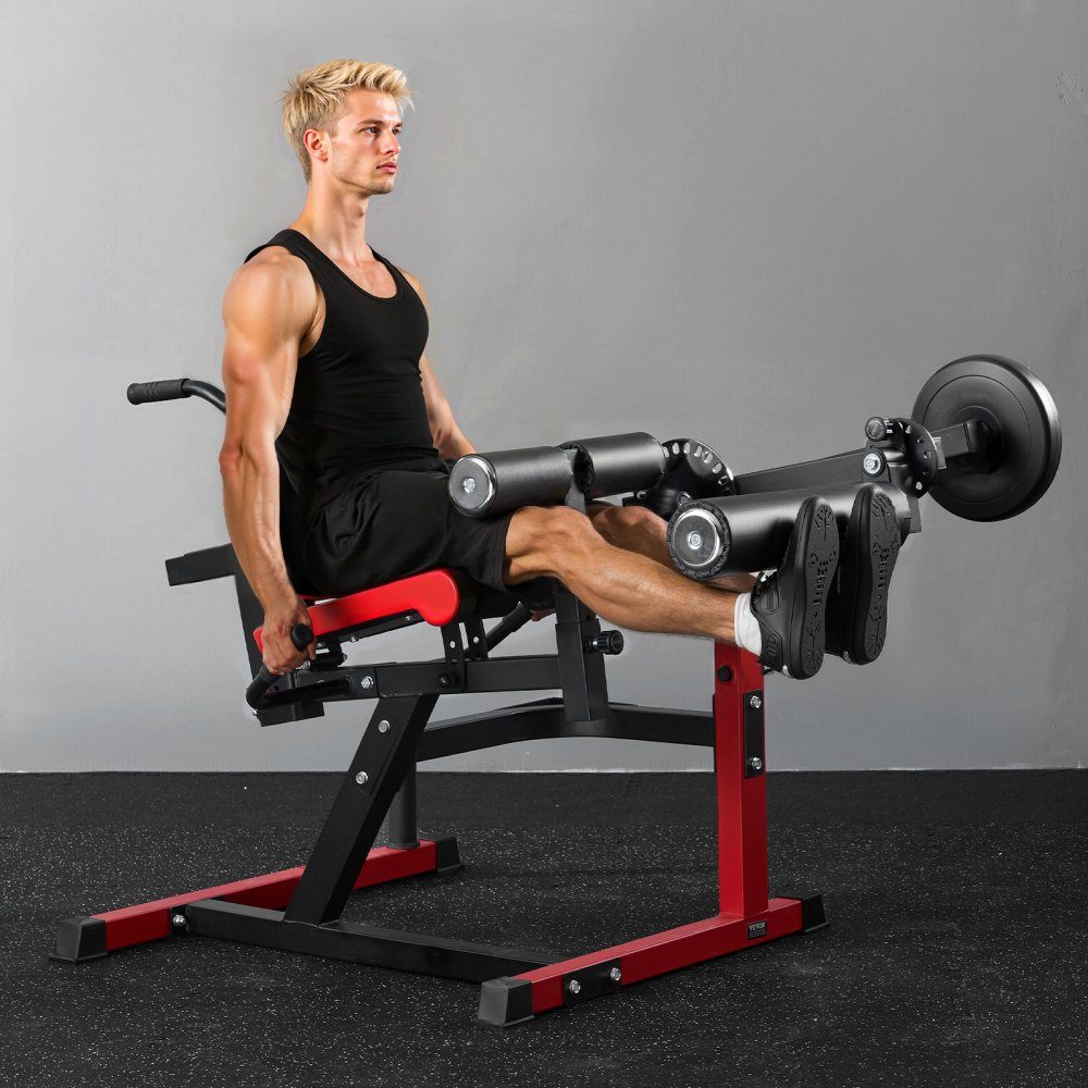 Leg Extension and Curl Machine, Seated Leg Twist Extension for Thighs, Adjustable Device for Special Lower Body Exercises, Home Gym Training Bench, 250kg Load Capacity