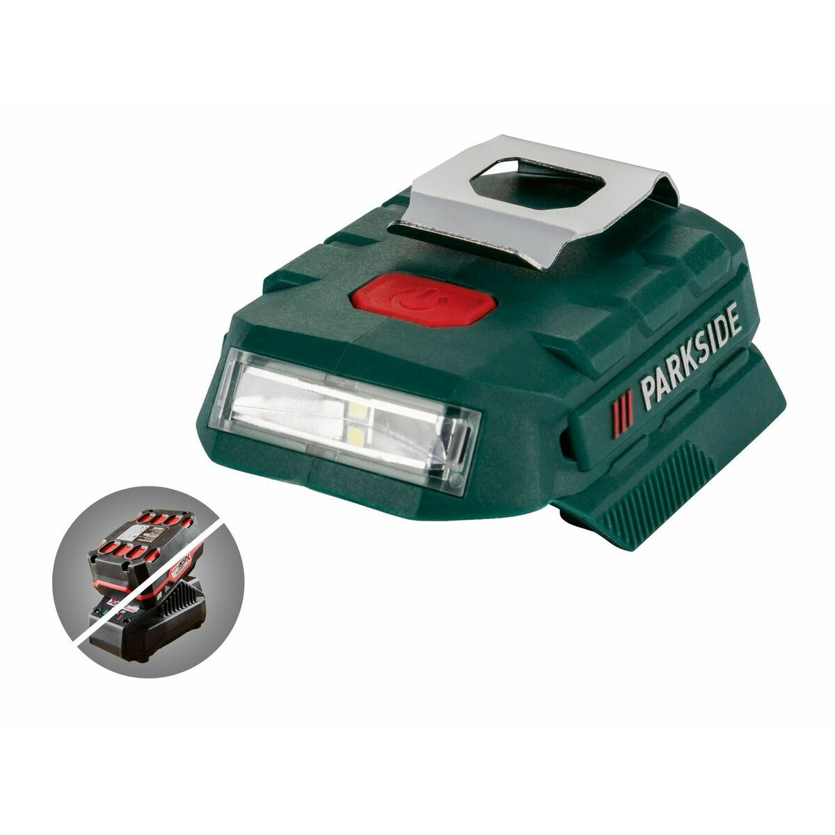 Adaptateur de batterie pour lampe LED PARKSIDE® avec port USB PAA 20 LI B2