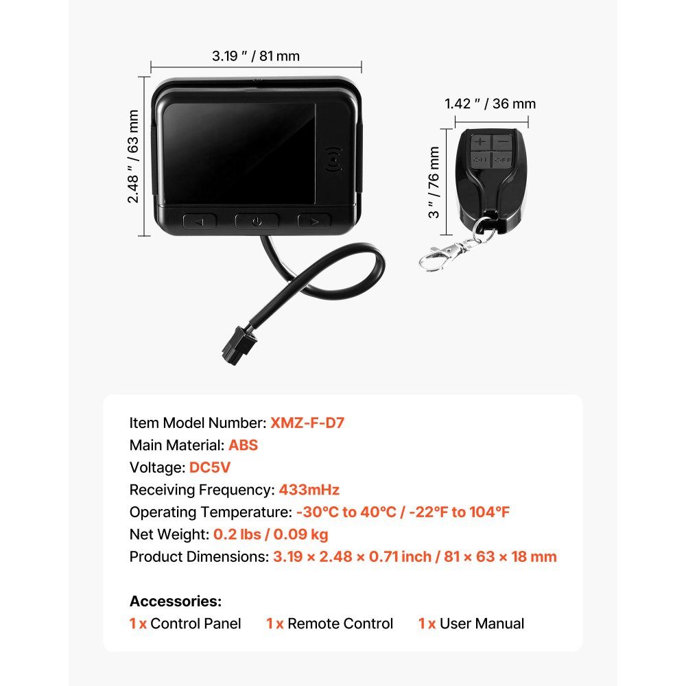 Diesel Air Heater Controller, DC 5V Universal Diesel Heater Thermostat Switch, Auxiliary Heater Controller with LCD Display and Remote Control, Diesel Heater Switch for 2kW/5kW/8kW Auxiliary Heaters