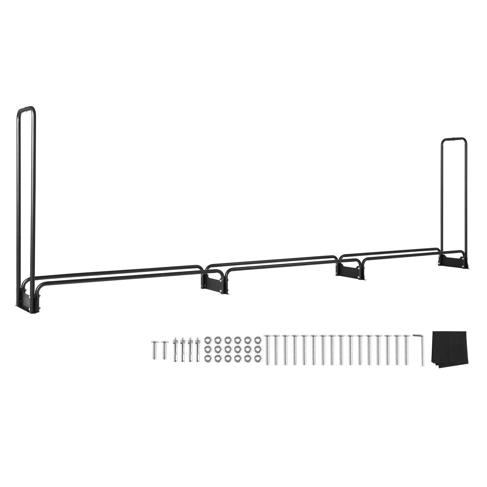 Kaminholzregal Metall 386 x 36 x 117 cm Brennholzregal Stahlrahmen pulverbeschichtet Kaminholzunterstand 400 kg mit wasserdichter Abdeckung