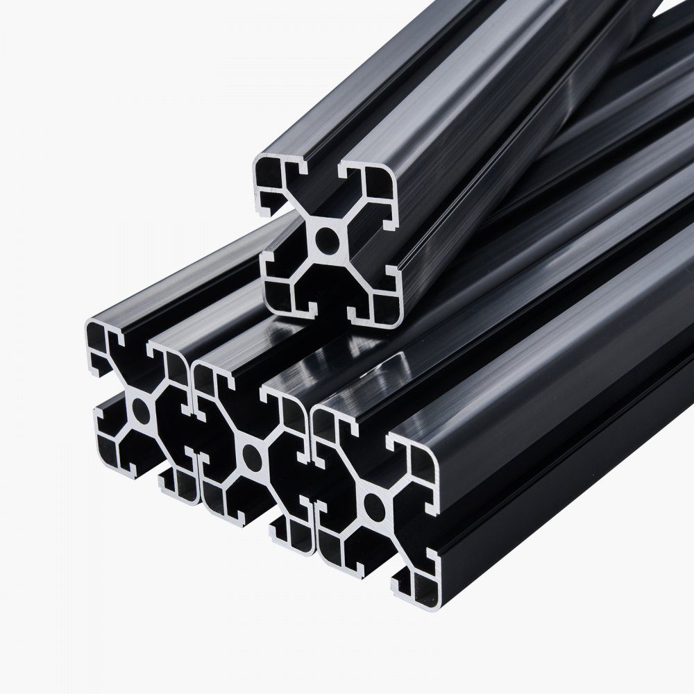 4 Pièces Profilés en Aluminium 1000mm T-slot 4040 Profilé en Aluminium, Rail Linéaire Anodisé Selon Les Normes Européennes, Profil de Rainure pour Imprimante 3D, Machine CNC DIY, Gravure Laser, Noir