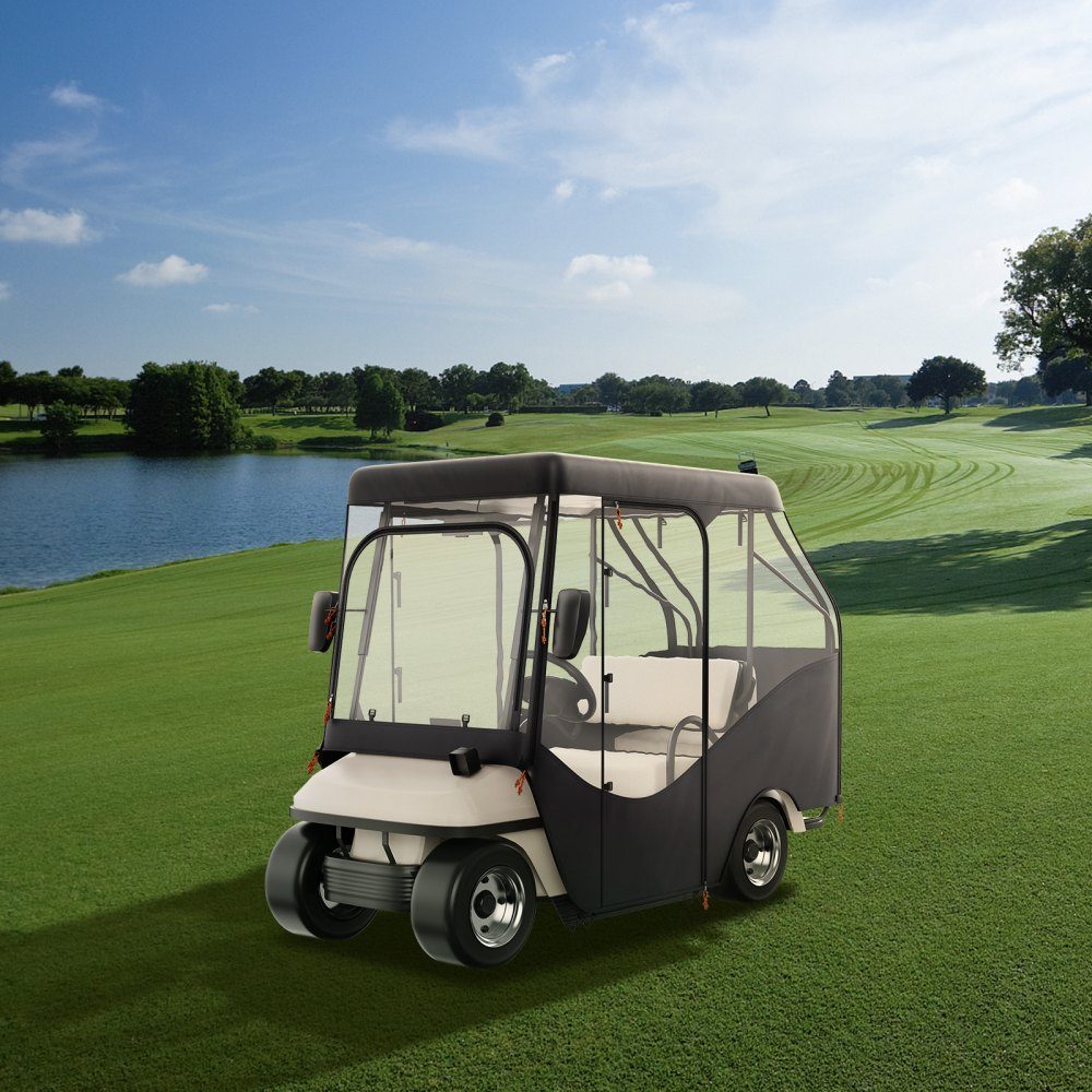 Clear Golf Cart Rain Cover 4 Person Golf Cart Cover 152x110cm 420D Polyester Waterproof Portable Mobile Golf Cart Storage Cover Fits EZGO TXT Golf Carts