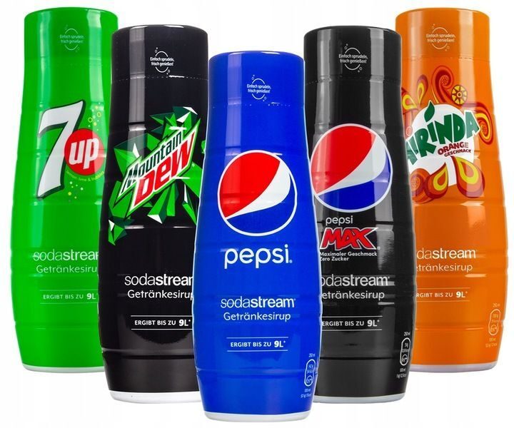 Sodastream 5x syrop 7UP PEPSI MAX MIRINDA MOUNTAIN