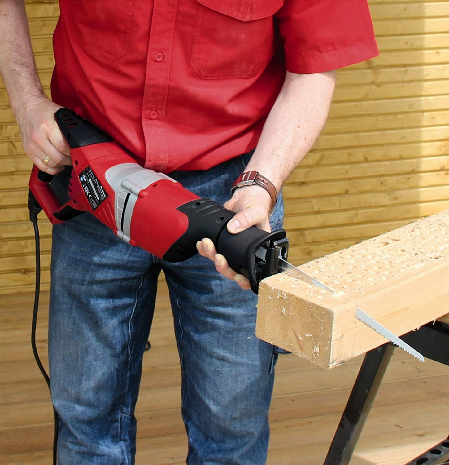 Einhell Universalsäge TE-AP 1050 E (1050 W, max. 200 mm in Holz, Hubzahlregelung, Pendelhub, rotierender Sägekopf)