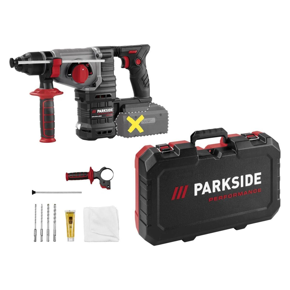 Młot wielofunkcyjny akumulatorowy PARKSIDE PERFORMANCE® 20 V PPAKH 20-Li A1, bez akumulatora, bez ładowarki