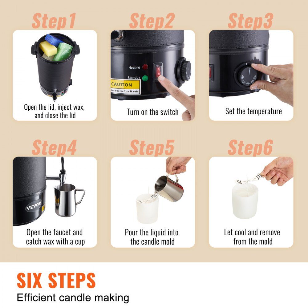 Candle Making Kit, Commercial Electric Wax Melter 10L 1100W Wax Melter Candle Making Machine DIY Candle Making Kit Including Wicks, Candle Pouring Pot, Spoon