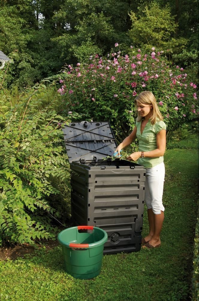 Garden composter 450l module thermal composter plastic composter black