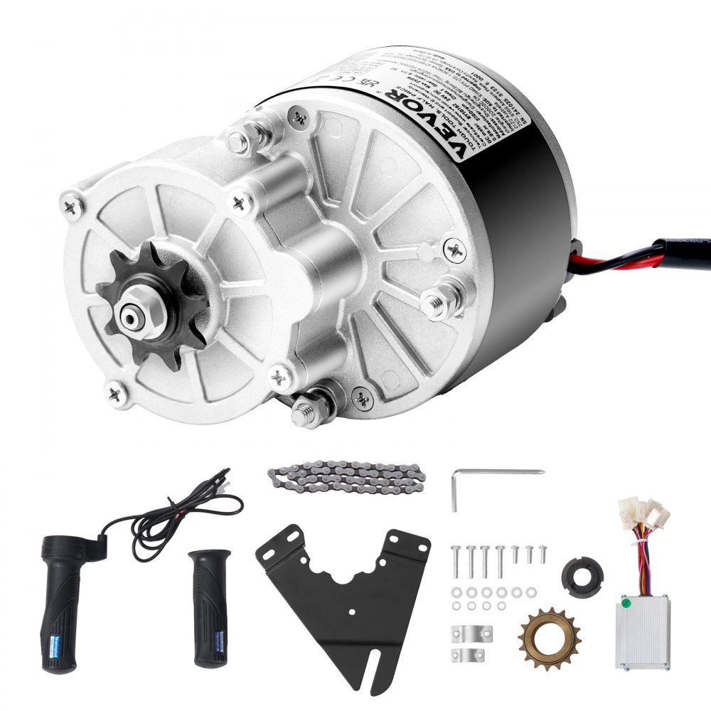 250W Electric DC Motor Kit, Powerful Electric Motor - 24V 2700RPM Brushed Motor with Upgraded Speed ​​Controller, Throttle Grip Kit for Go Karts, E-Bike Motorcycle Scooter