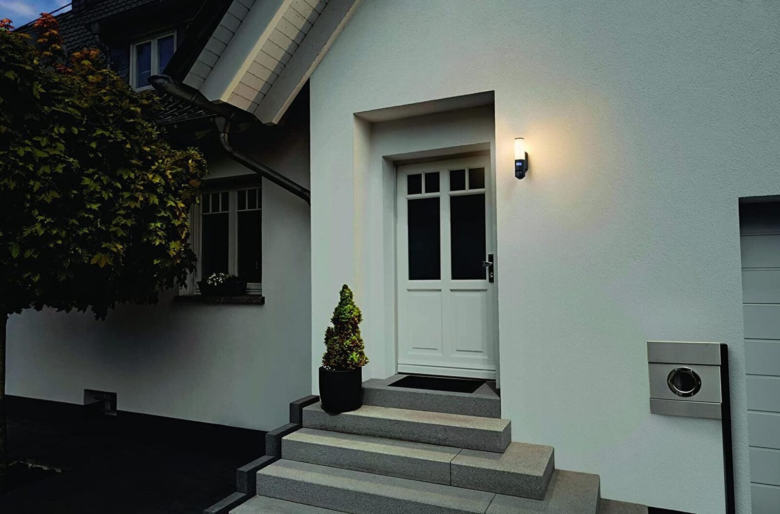 Smart LED outdoor light with surveillance camera with motion detector wall light Amazon Alexa Google Home
