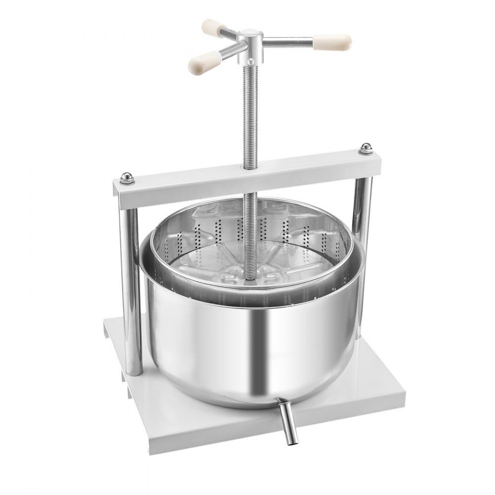 Presse-agrumes à fruits, presse-agrumes (12L) avec 2 fûts en acier inoxydable, presse-agrumes manuel, presse-cidre, presse-pommes, presse-raisin, presse-huile d'olive, presse-agrumes avec poignée triangulaire pour la cuisine