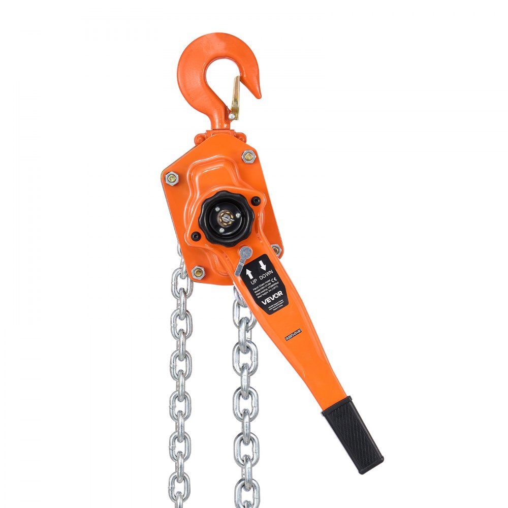 Lever Hoist, 3 Ton Capacity Hand Chain Hoist, 6m Lift, G80 Alloy Steel Chain with Mechanical Double Pawl Brake, 360° Swivel Hooks, Ratchet Hoist for Warehouse Construction, Garage