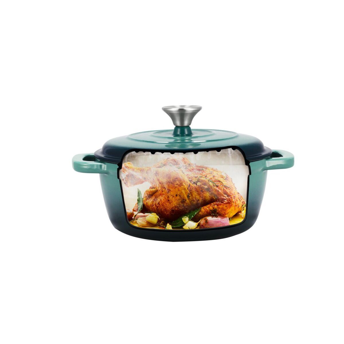 Marmite en fonte premium SILVERCREST® 22 cm / 2,8 litres avec système goutte à goutte