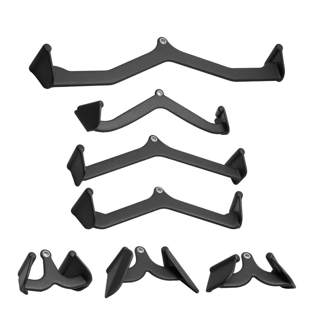 Latzug-Aufsätze, Kabel-Rudergerät, T-Stange, V-Stange, 7er-Set, Trizeps-Klimmzugstange, gummibeschichteter Griff für Rückenkrafttraining, Bizeps-Curl, Trizeps-Lat-Pulldown-Stange für Heim-Fitnessstudio