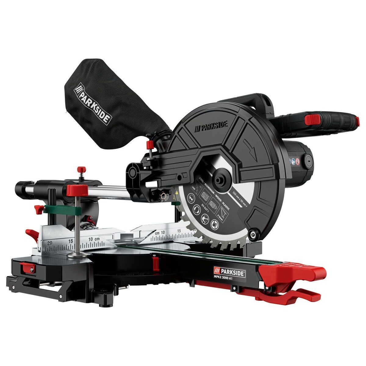 *VERKAUF* PARKSIDE® Zug- und Gehrungssäge »MPKZ 2000 A1«, 2000 Watt, mit Laser, LED-Arbeitslicht