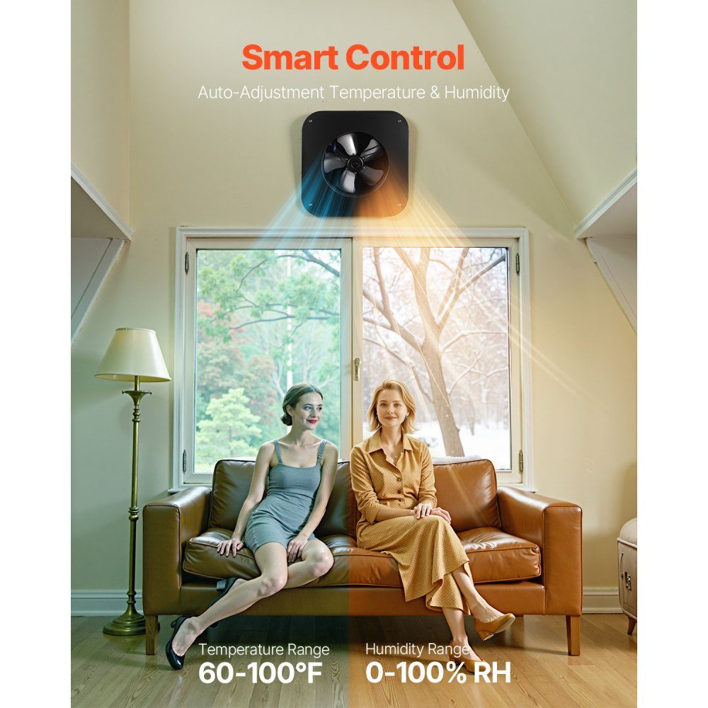 Solar Powered Fan, 50W Solar Roof Fan with Thermostat, Remote Control, 84950 L/min Airflow, Built-in Smoke Sensor with Auto Shut-off for Cooling and Dehumidification