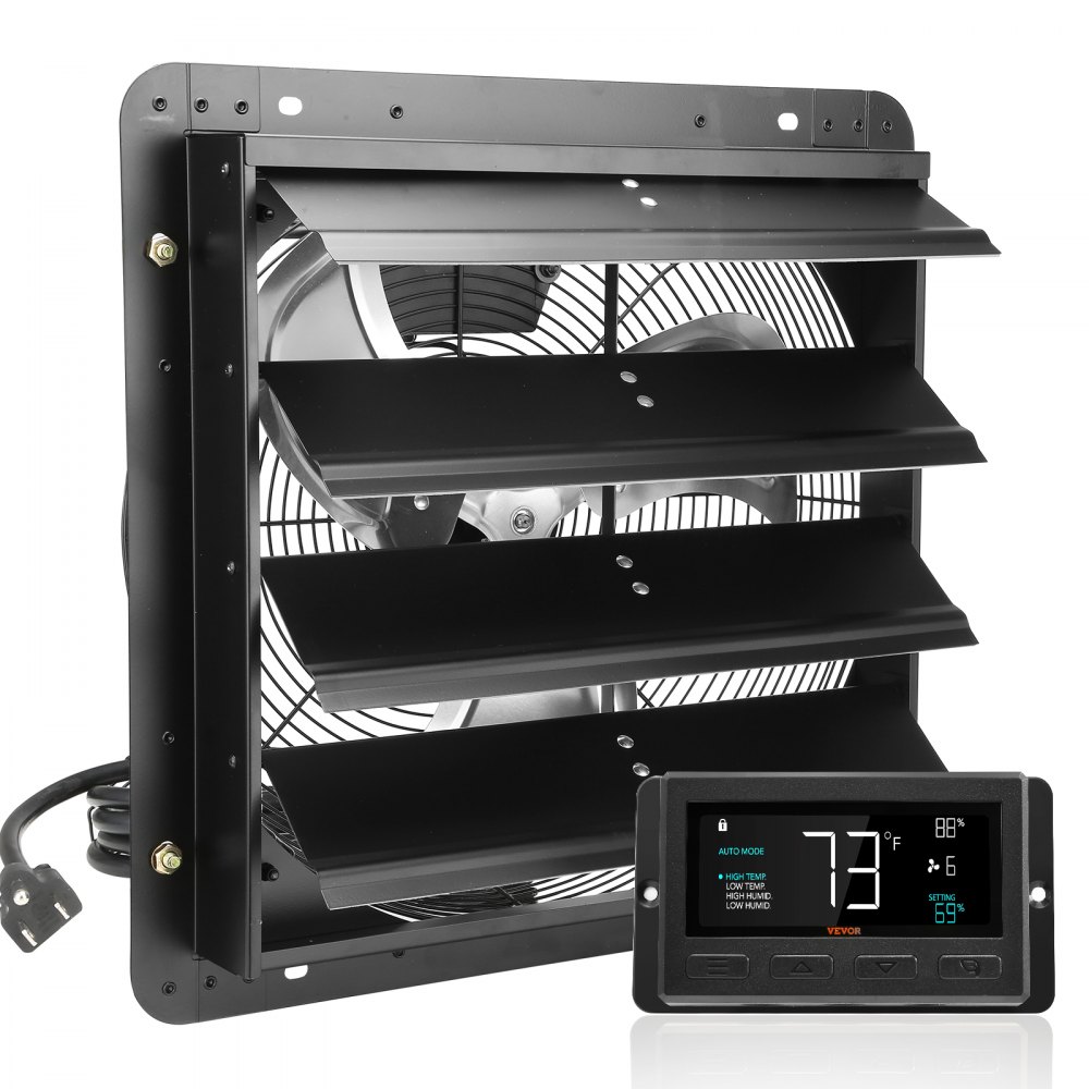 Afzuigventilator 406 mm temperatuur-vochtigheidsregelaar EC-motor 1747 CFM wandgemonteerde muurventilator met snelheidsregeling ventilatie en koeling voor kas garage schuur Afzuigventilator 406 mm temperatuur-vochtigheidsregelaar EC-motor 1747 CFM wandgemonteerde muurventilator met snelheidsregeling ventilatie en koeling voor kas garage schuur