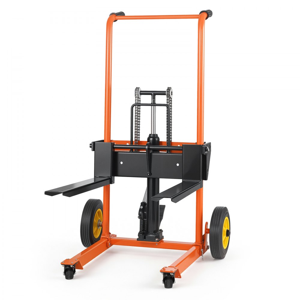 Handstapler 205 kg, Plattformstapler mit Gabelstaplertisch, max. Hubhöhe 90 cm, Materialhub-Windenstapler, Plattformstapler, Handstapler, Hubwagen, Orange & Schwarz Handstapler 205 kg, Plattformstapler mit Gabelstaplertisch, max. Hubhöhe 90 cm, Materialhub-Windenstapler, Plattformstapler, Handstapler, Hubwagen, Orange & Schwarz