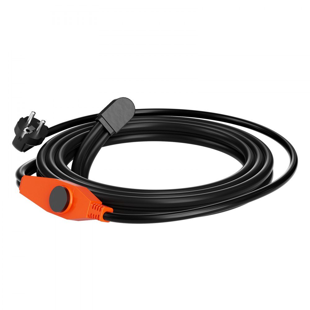 Frost Protection Heating Cable 4m 23W/m Pipe Heating Cable with Built-in Thermostat Pipe Heating Cable to Protect PVC Hoses, Metal & Plastic Pipes from Freezing
