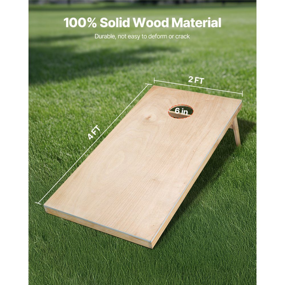 Cornhole Game Set (1255x600x302mm), Cornhole Game Boards, Portable Solid Wood Throwing Board, Cornhole Game for Adults with Carry Bag for Garden, Backyard, Beach, Camping