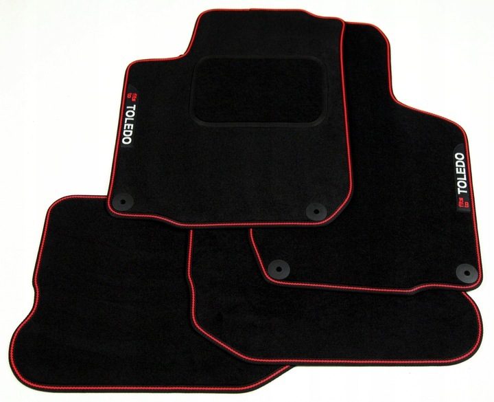 Handgefertigtes Premium-Fußmatten-Velours-SET für Seat Leon ab 2004 + STICKEREI