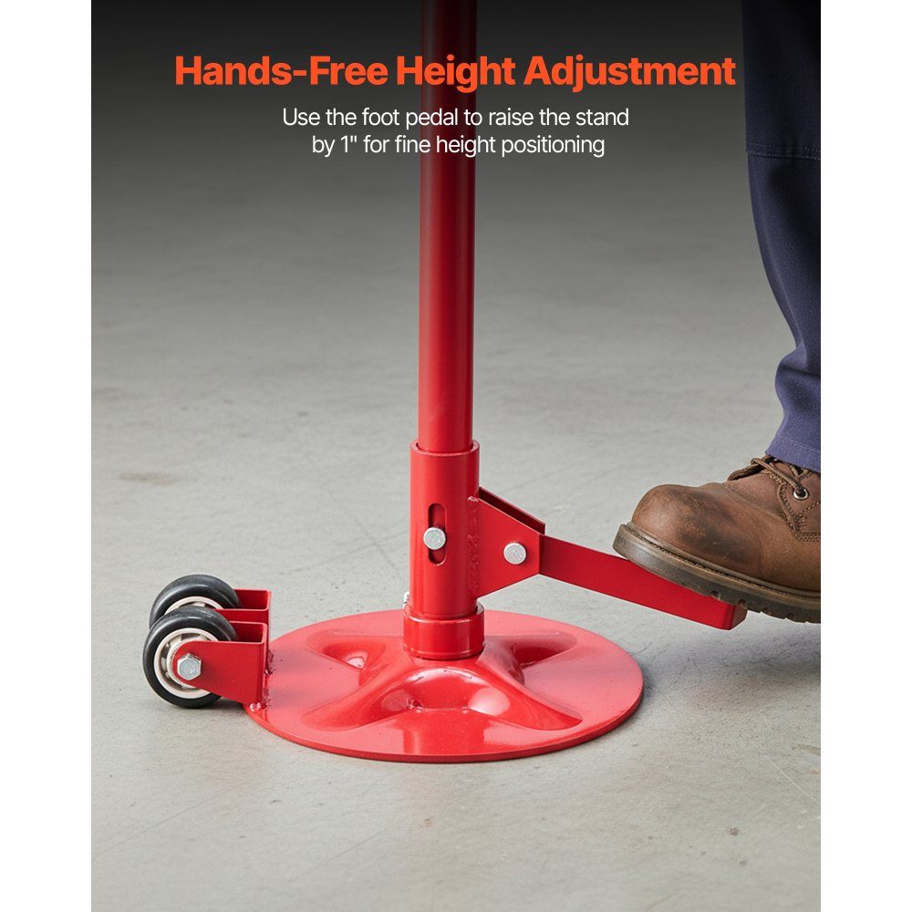 Underlift Support Stand 1T, Rollable, Height Adjustable (1320-2033mm), Car Jack Stand with Ball Bearing Rotary Handle and Pedal for Supporting Vehicle Components, Car Repair