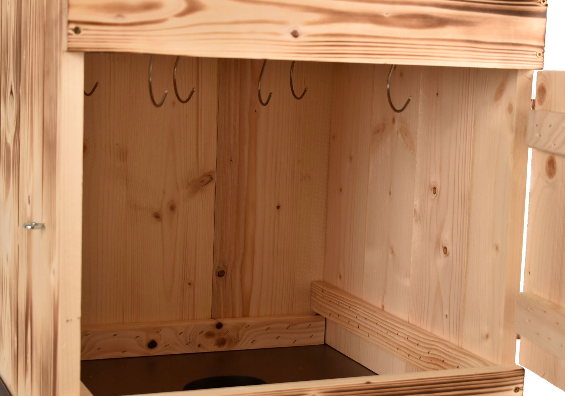 Grillräucherofen Räucherset XXXL GARTENRäucherei im Set aus Feuerhaken, Rohren etc. aus Holz. Handgefertigtes Design 1