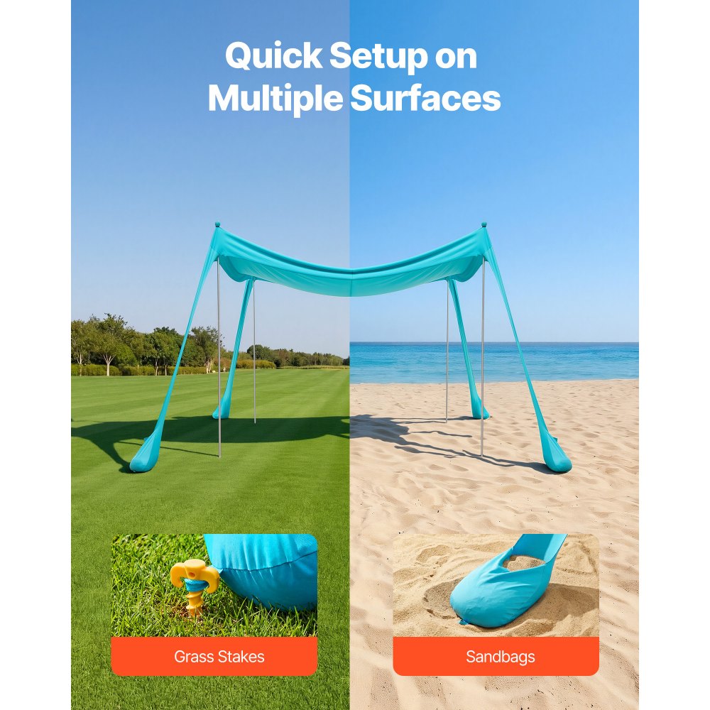 Tente de plage avec protection solaire (UPF 50+) 3 x 3 x 2 m, abri de plage avec sacs de sable, poteaux de support et pelles à sable, auvent portable pour les voyages en famille, le camping, la pêche, vert Tente de plage avec protection solaire (UPF 50+) 3 x 3 x 2 m, abri de plage avec sacs de sable, poteaux de support et pelles à sable, auvent portable pour les voyages en famille, le camping, la pêche, vert