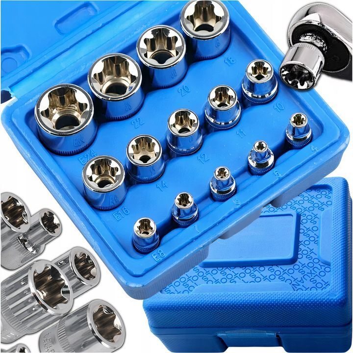 INTERNAL TORX SOCKET SET E4 E24 14 PIECES TORX