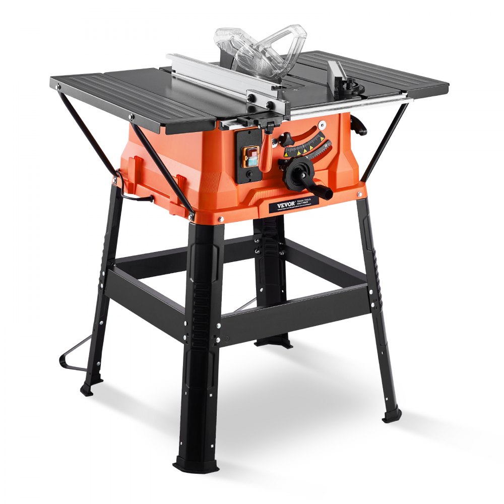Table saw with stand, 254 mm, 1800 W, construction circular saw, 200 mm max. cutting performance, 4800 rpm cutting speed, with 24-tooth saw blade, miter saw for wood and furniture construction Table saw with stand, 254 mm, 1800 W, construction circular saw, 200 mm max. cutting performance, 4800 rpm cutting speed, with 24-tooth saw blade, miter saw for wood and furniture construction