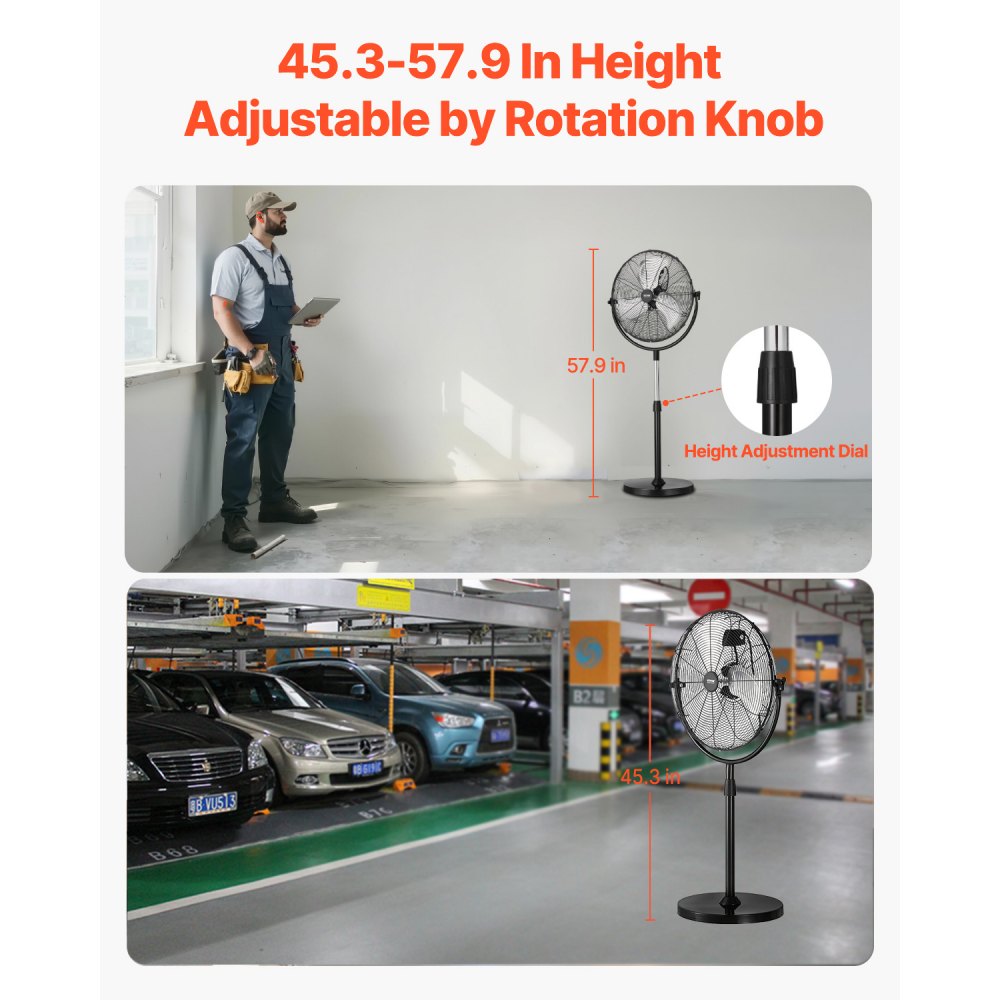 Ventilateur sur pied industriel, ventilateur de 560 mm avec hauteur réglable de 115 à 147 cm, ventilateurs de sol avec 3 vitesses réglables, machine à vent pour salon, maison, bureau, noir Ventilateur sur pied industriel, ventilateur de 560 mm avec hauteur réglable de 115 à 147 cm, ventilateurs de sol avec 3 vitesses réglables, machine à vent pour salon, maison, bureau, noir