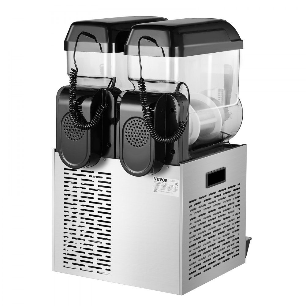 Machine à Slush Commerciale 12L x 2 Machine à Crème Glacée à Double Réservoir Machine à Slush pour Boissons Glacées Machine à Smoothie Margarita 96 Tasses pour Fête à Domicile Restaurant Café Bar