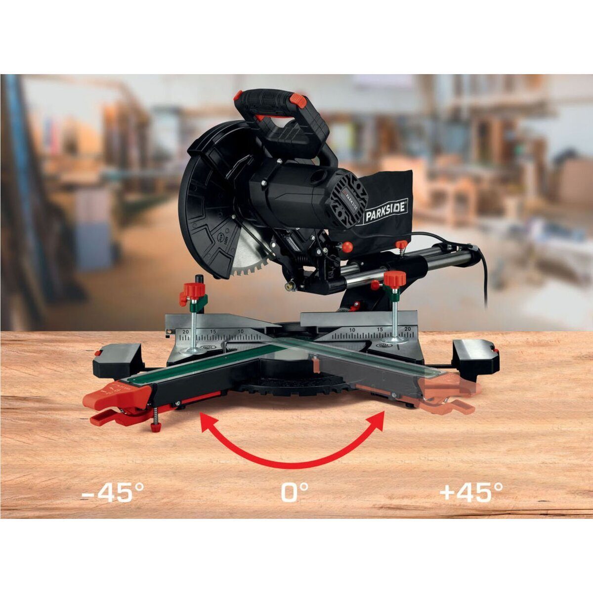 *VERKAUF* PARKSIDE® Zug- und Gehrungssäge »MPKZ 2000 A1«, 2000 Watt, mit Laser, LED-Arbeitslicht