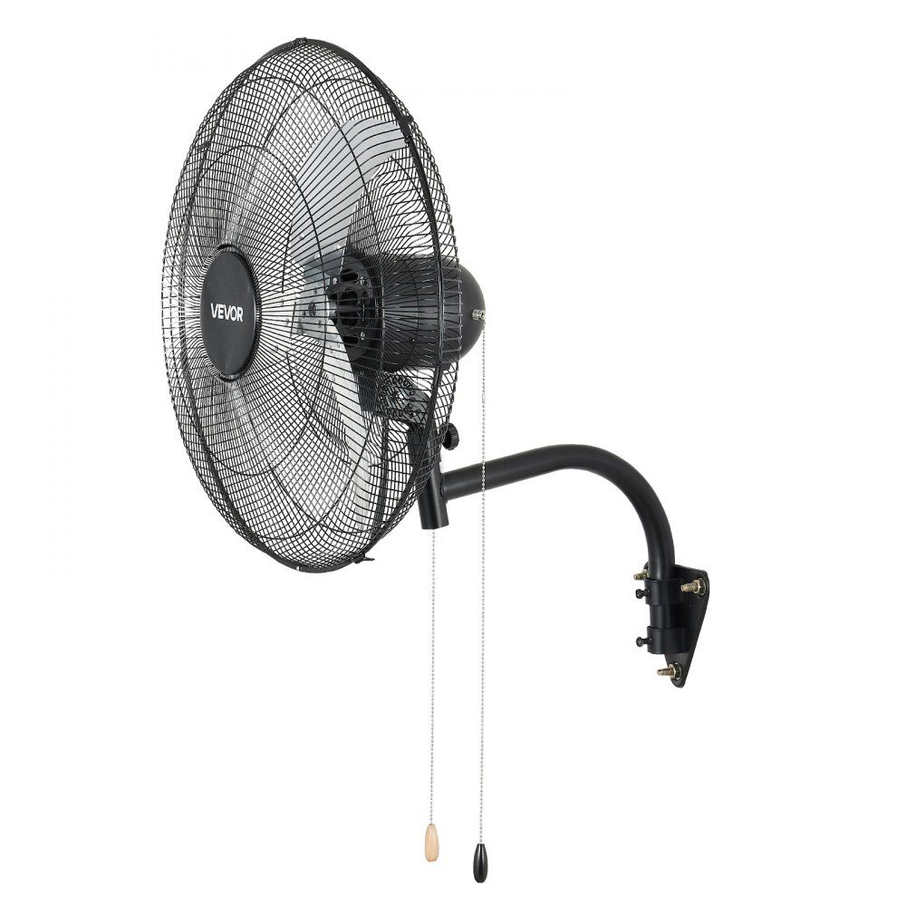 65W Industrial Wall Fan 57cm 6m/s Oscillating Wall Fan with 3 Levels and Adjustable Tilt Angle Commercial Industrial Fan for Workshop Garage Warehouse Gym Black