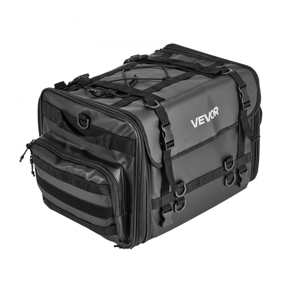 Motorrad-Hecktasche, Rücksitztasche (40–60 l), mit wasserdichtem Regenschutz, Motorrad-Gepäckaufbewahrung, Gepäckträgertasche mit Schultergurt und elastischer Kordel, Motorradgepäck, Schwarz Motorrad-Hecktasche, Rücksitztasche (40–60 l), mit wasserdichtem Regenschutz, Motorrad-Gepäckaufbewahrung, Gepäckträgertasche mit Schultergurt und elastischer Kordel, Motorradgepäck, Schwarz