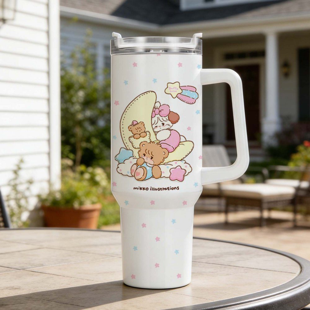 Sublimation Mugs 8pcs (1183ml), Stainless Steel Sublimation Mugs with Lid & Straw & Handle, Double Wall Insulated Sublimation Blanks for Custom DIY Design Gifts