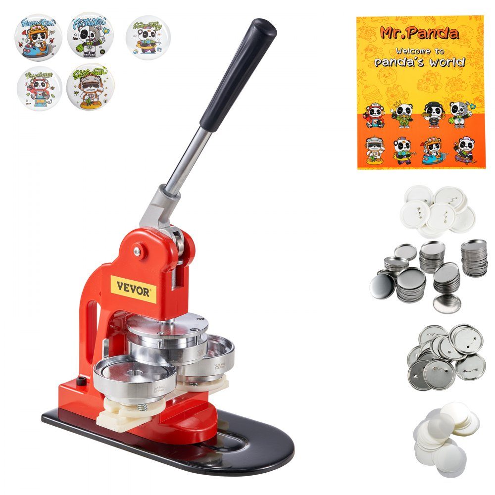 Button Machine Button Maker Machine, 3" Badge Punch Press Set, Kids DIY Gifts Pin Maker, Button Making Accessoires met 500 stuks Button Vervangingsonderdelen & Circle Cutter & Magic Book